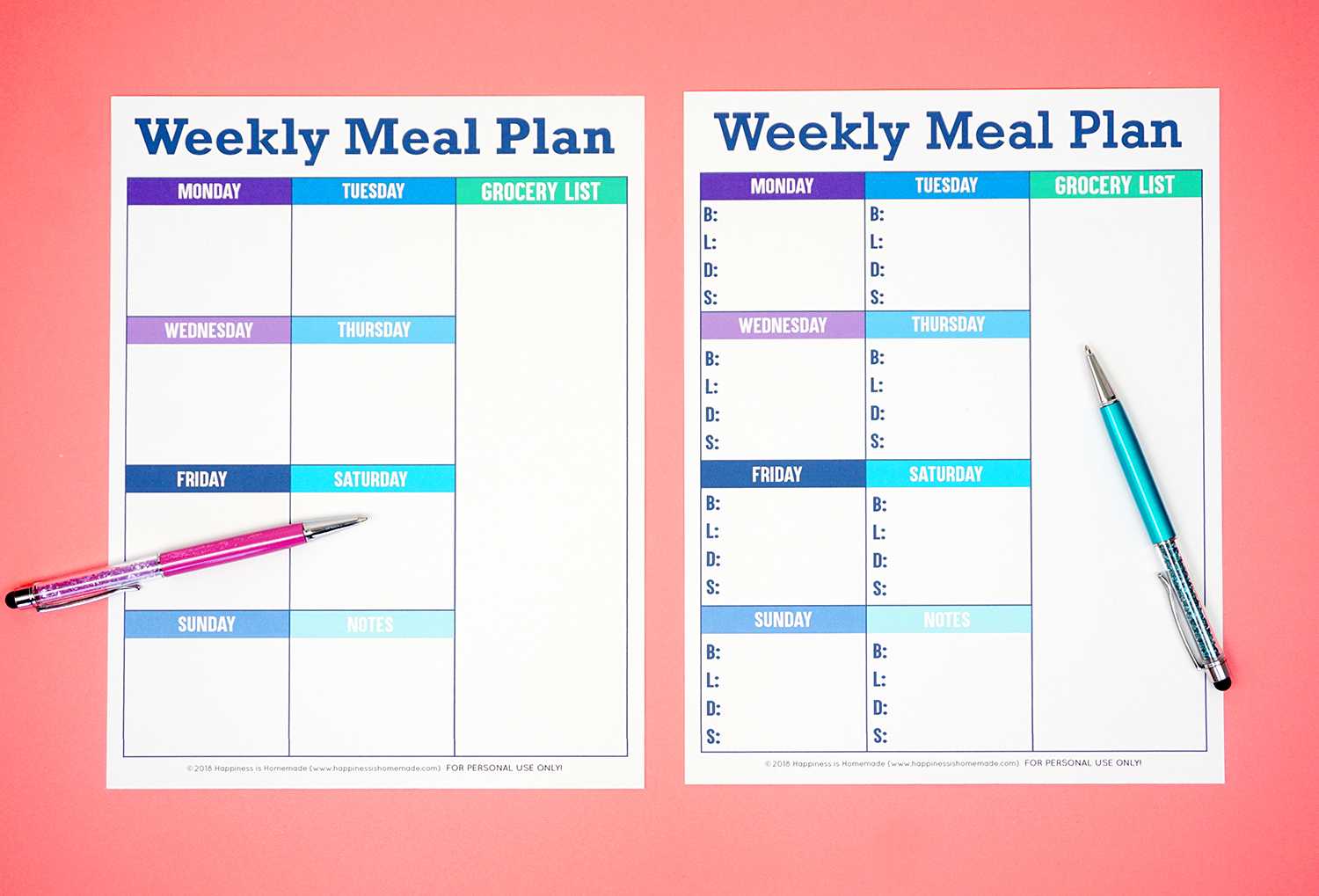 Printable Weekly Meal Planner Template – Happiness Is Homemade Regarding Blank Meal Plan Template