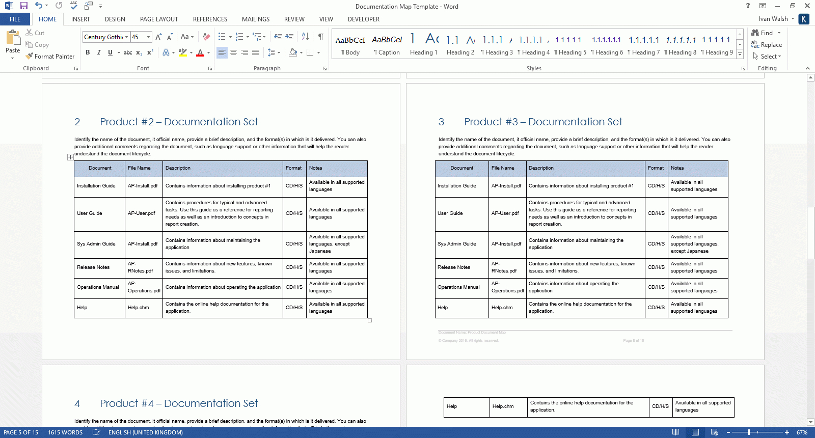 Product Document Map Template (Ms Word) – Templates, Forms For Information Mapping Word Template