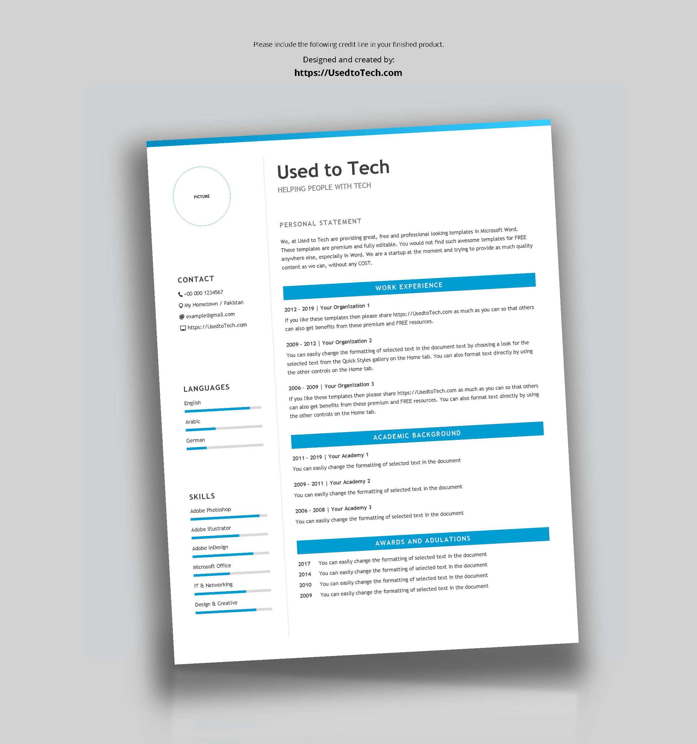 Professional Resume Template In Microsoft Word Free – Used Pertaining To How To Get A Resume Template On Word