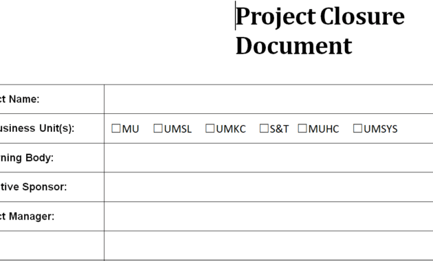 Project Closure Report Template with Closure Report Template