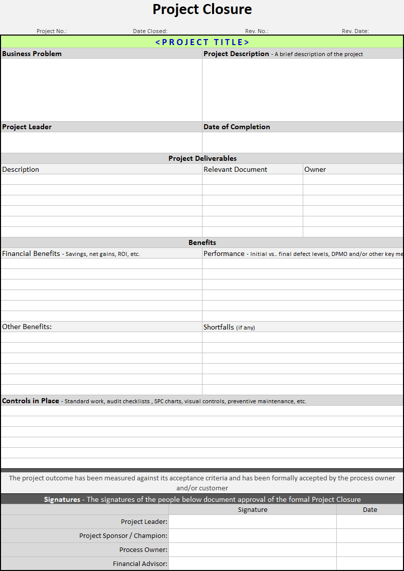 Project Closure Template | Continuous Improvement Toolkit For Project Closure Report Template Ppt