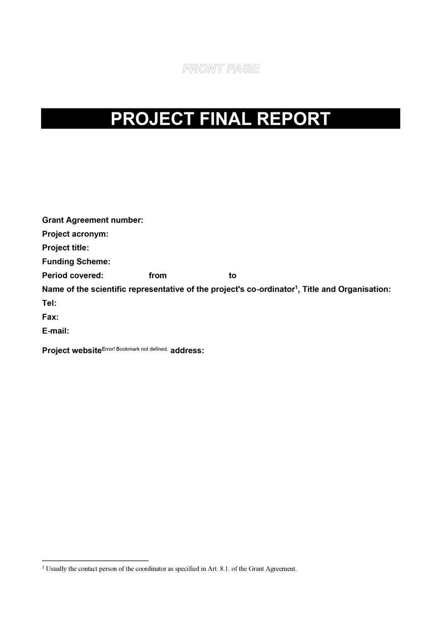 Project Front Page Template – Dalep.midnightpig.co For Cover Page For Report Template