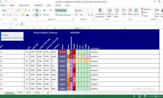 Project Portfolio Management Excel Template - Engineering with Portfolio Management Reporting Templates