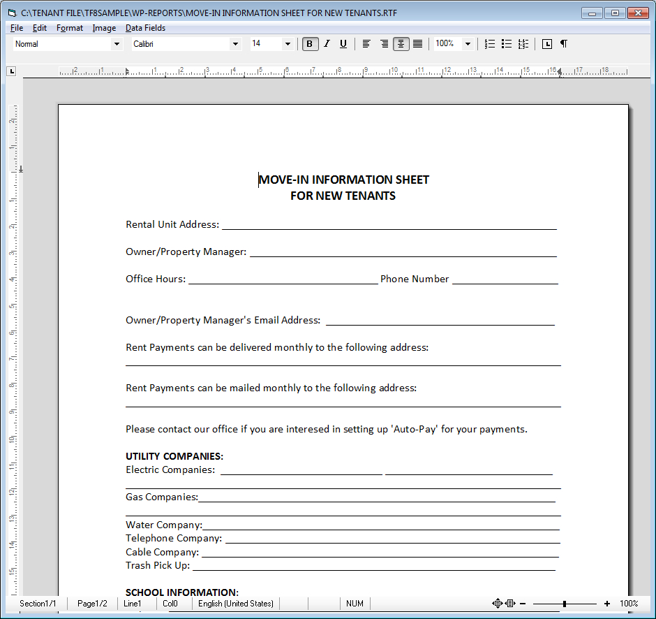 Property Management Forms For Landlords And Property In Property Management Inspection Report Template