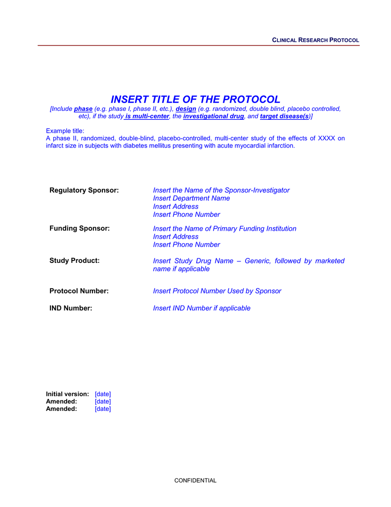 Protocol Template Inside Dsmb Report Template