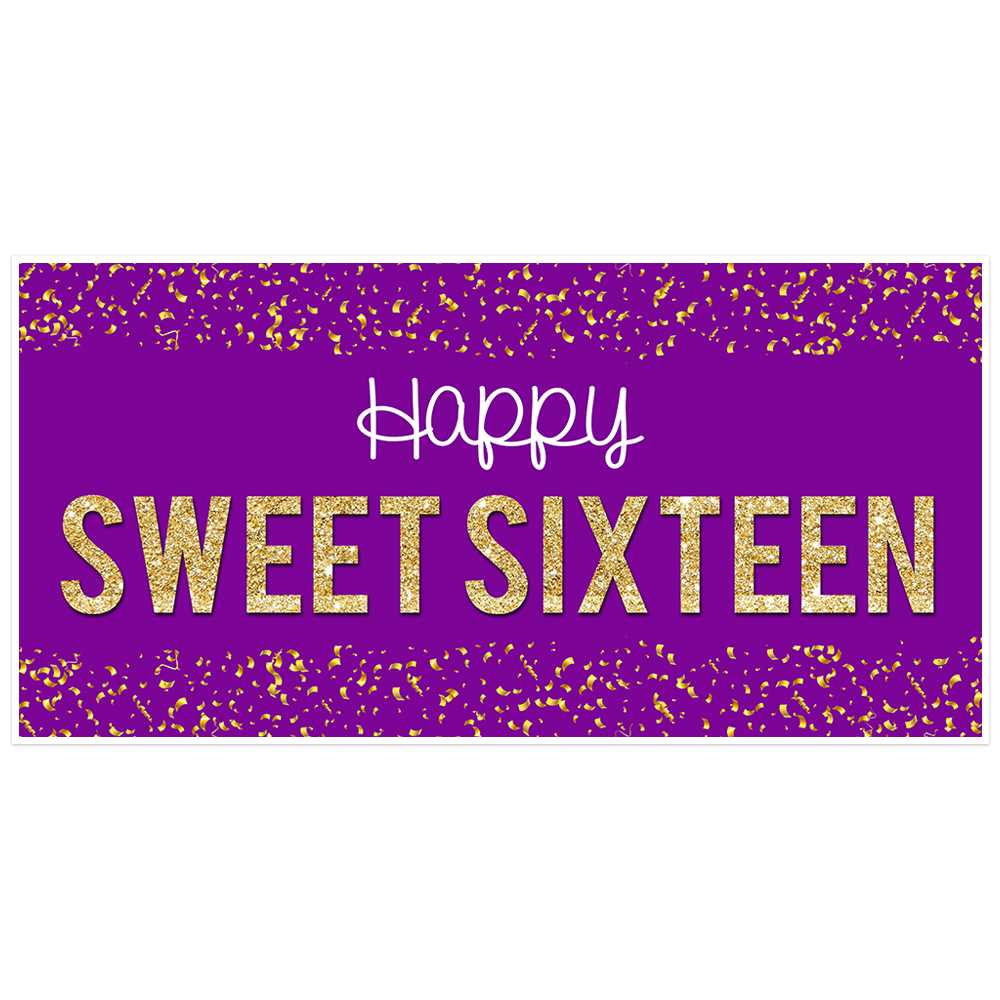 Purple Birthday Banner – Calep.midnightpig.co Intended For Sweet 16 Banner Template