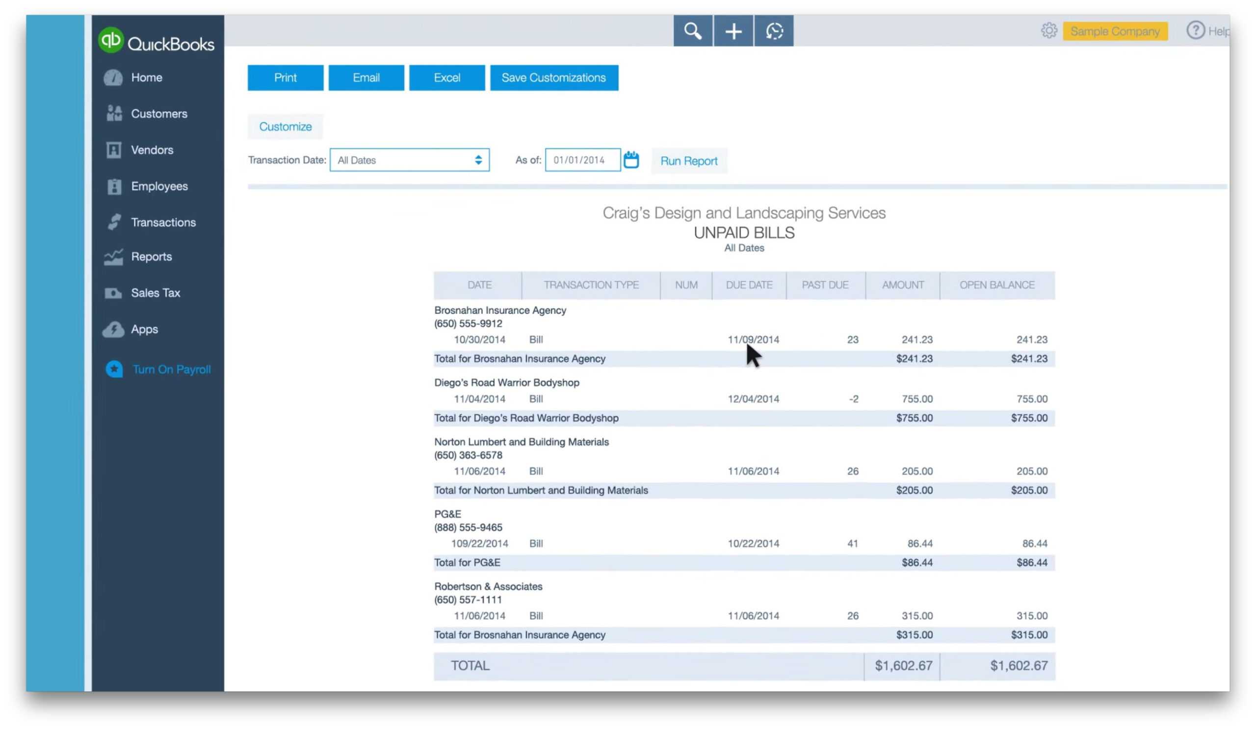 Quickbooks Expense Report Template – Dalep.midnightpig.co For Quick Book Reports Templates