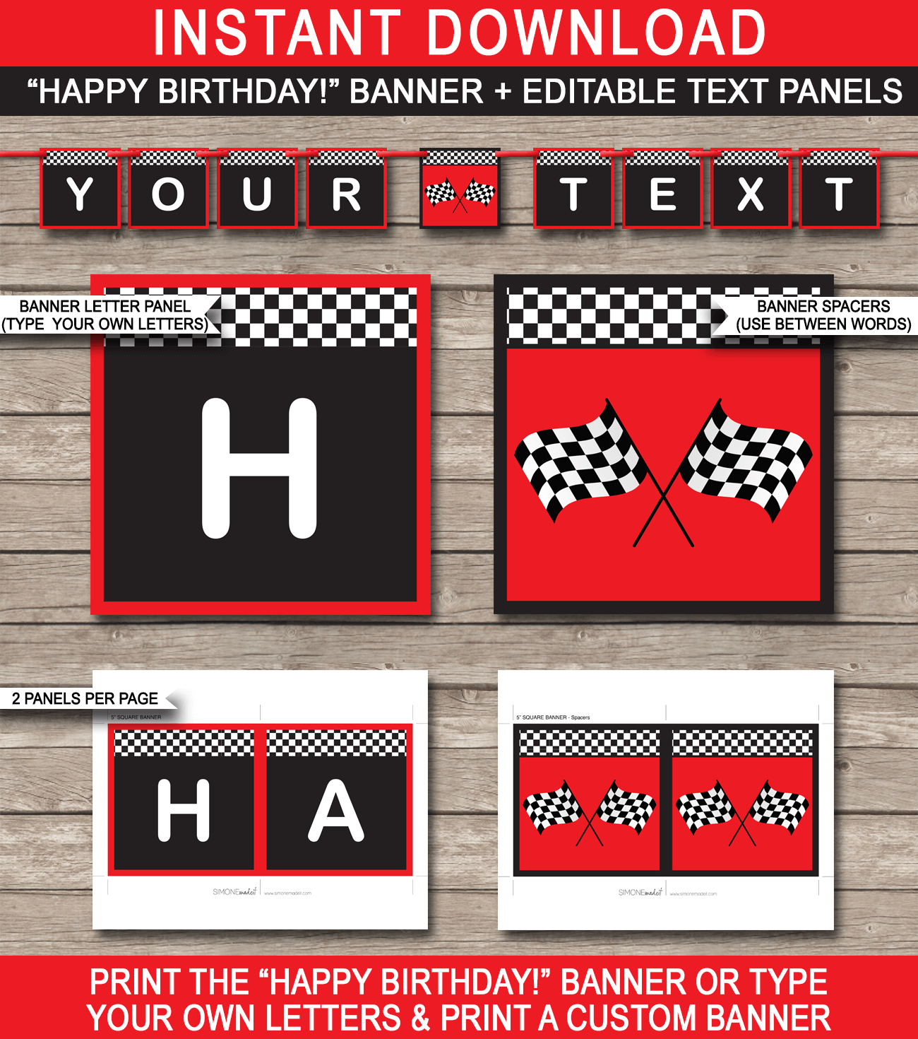 Race Car Party Banner Template – Red Throughout Cars Birthday Banner Template