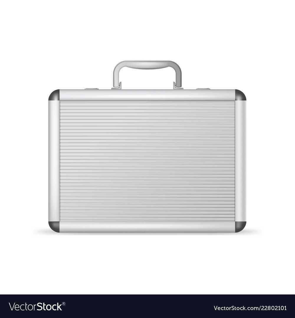 Realistic 3D Detailed Blank Aluminum Suitcase For Blank Suitcase Template