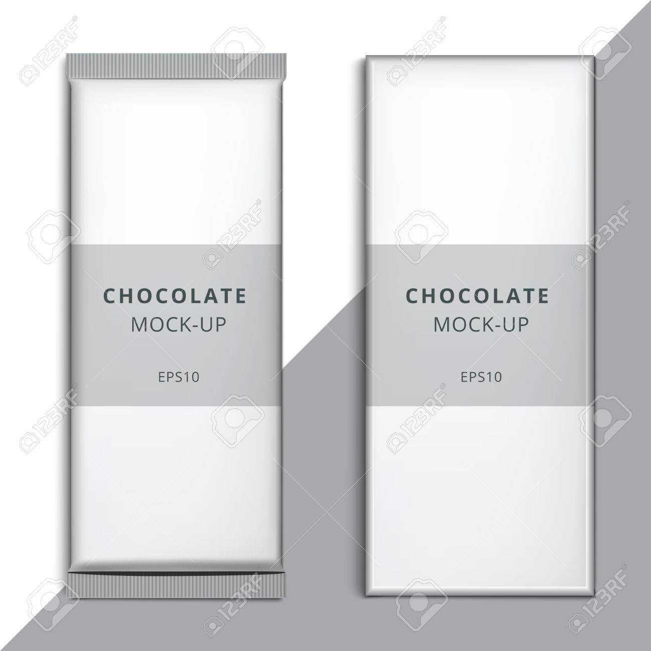Realistic Blank 3D Chocolate Bar Template Design. Choco Packaging.. For Blank Candy Bar Wrapper Template