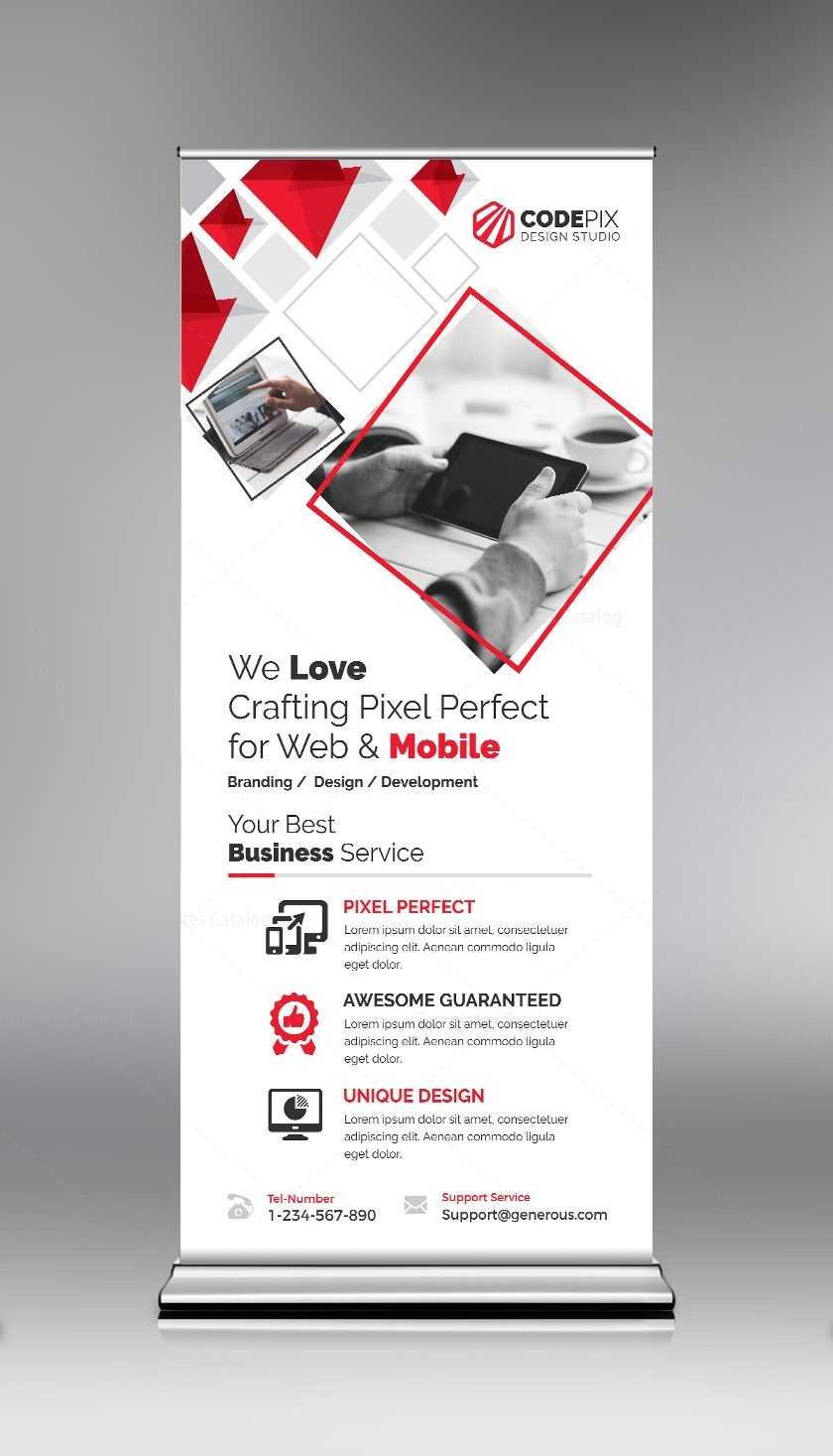 Red Roll Up Banner Design Template 000692 With Regard To Pop Up Banner Design Template