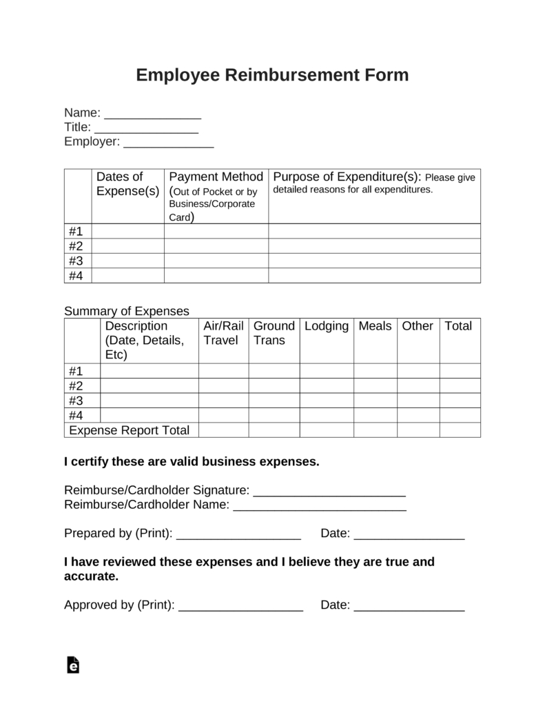 Reimbursement Form Word – Dalep.midnightpig.co In Reimbursement Form Template Word