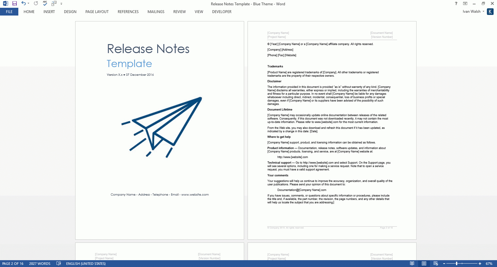 Release Notes Templates For Software Release Notes Template Word
