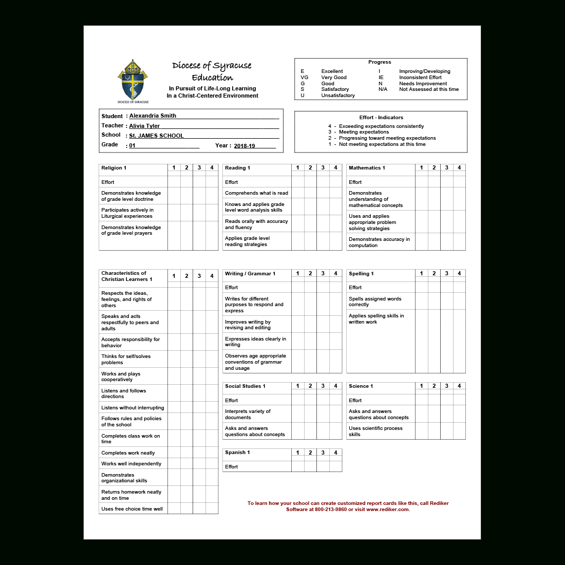 Report Card Software – Grade Management | Rediker Software In Middle School Report Card Template