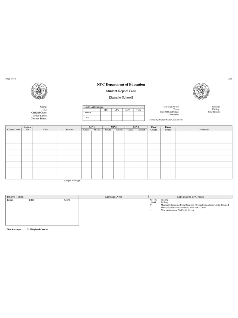 Report Card Template – 3 Free Templates In Pdf, Word, Excel Pertaining To Character Report Card Template