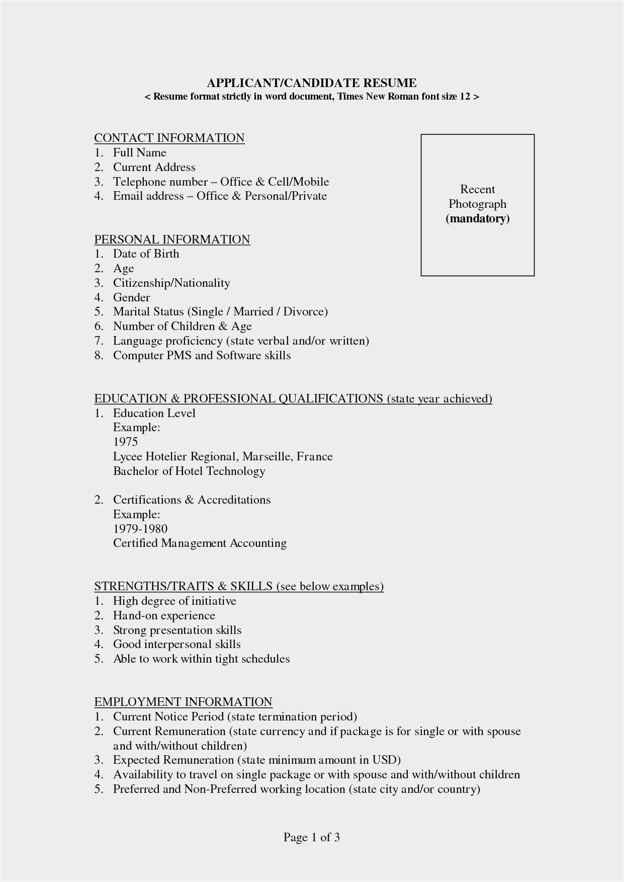 Resume Format Template For Word Download – Resume Sample With Simple Resume Template Microsoft Word