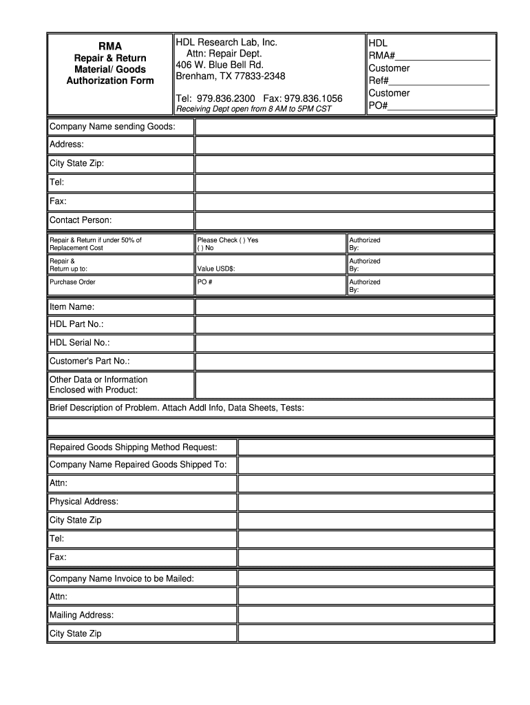 Rma Form Template – Fill Out And Sign Printable Pdf Template | Signnow Inside Rma Report Template