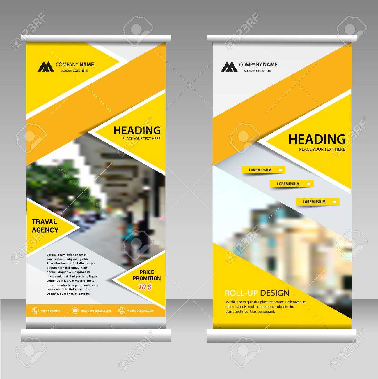 Roll Up Banner Business Design On Background.brochure Template.. With Regard To Vinyl Banner Design Templates