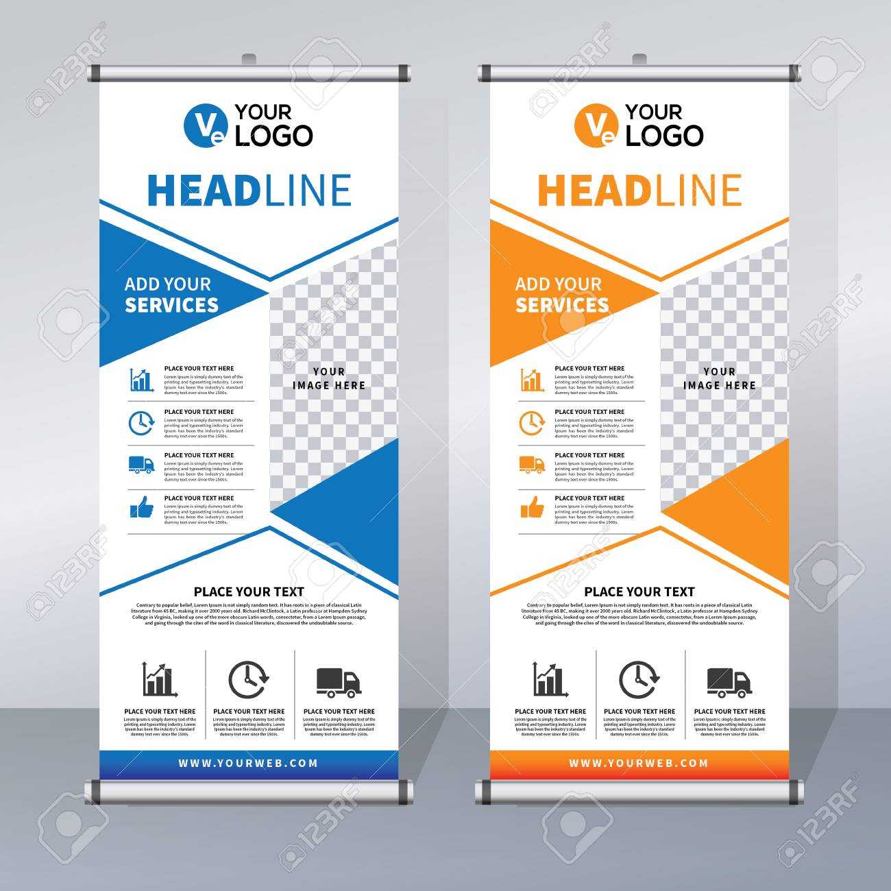 Roll Up Banner Design Template, Vertical, Abstract Background,.. Regarding College Banner Template