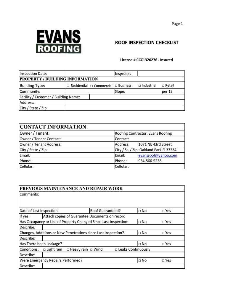 Roof Inspection Kit – Fill Online, Printable, Fillable Throughout Roof Inspection Report Template