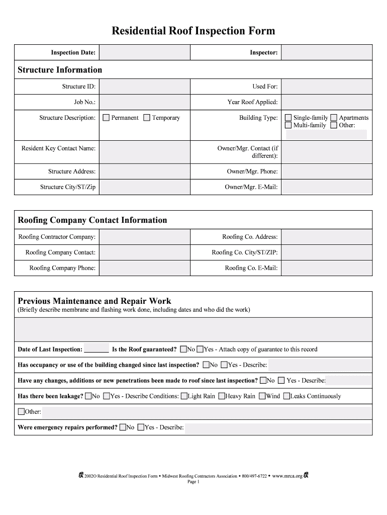 Roof Inspection Report Template – Fill Online, Printable Regarding Property Condition Assessment Report Template