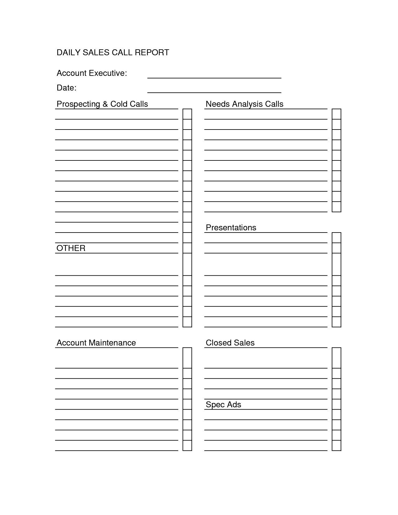 Sales Call Report Templates – Word Excel Fomats In Free Daily Sales Report Excel Template