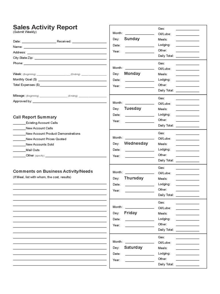 Sales Call Reports Templates Free – Best Professional Template Within Sales Trip Report Template Word