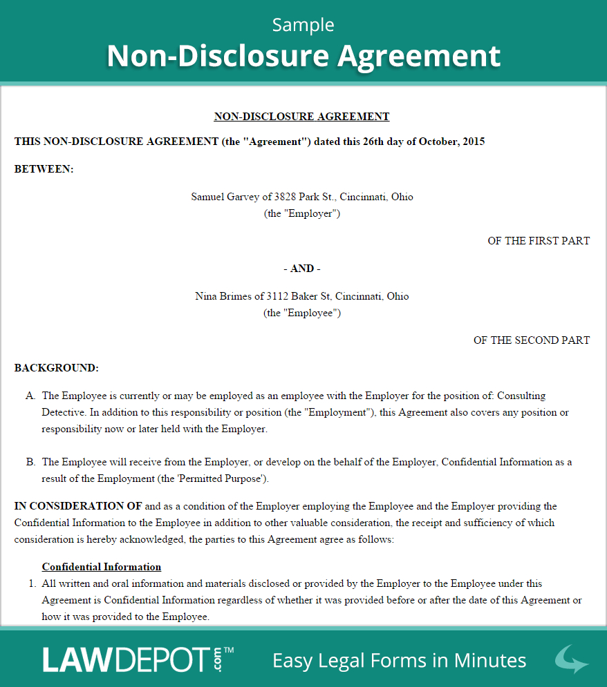 Sample Non Disclosure Agreement–Nda Template Pdf Doc Msword In Nda Template Word Document