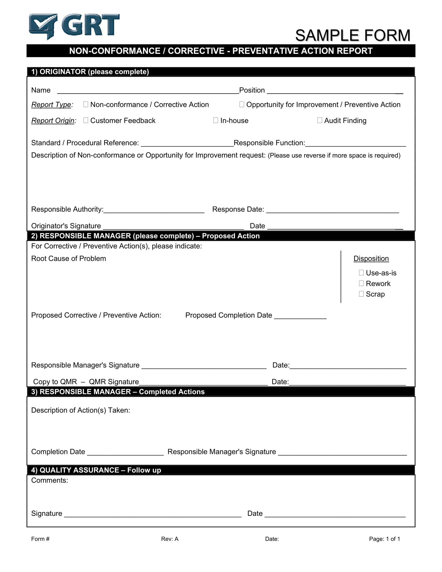 Sample Of Non Conformance Report – Calep.midnightpig.co With Regard To Quality Non Conformance Report Template