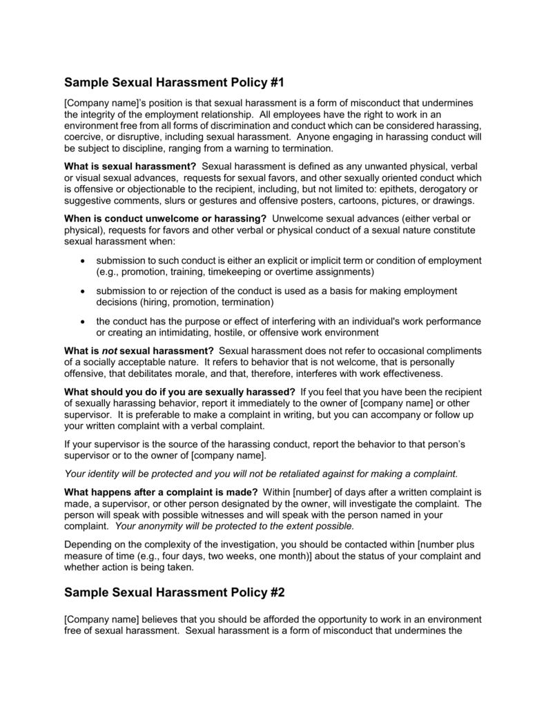 Sexual Harassment Investigation Report Template