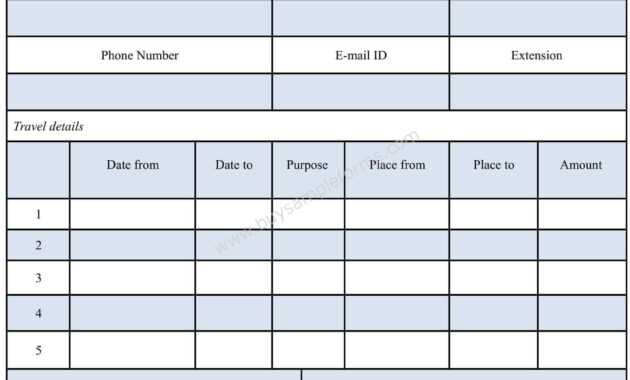 Sample Travel Reimbursement Form Template | Sample Forms in Reimbursement Form Template Word