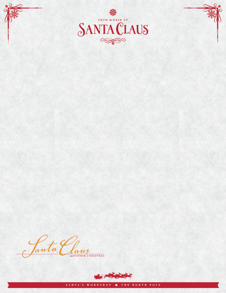 Santa Letterhead Word Template – Dalep.midnightpig.co For Blank Letter From Santa Template