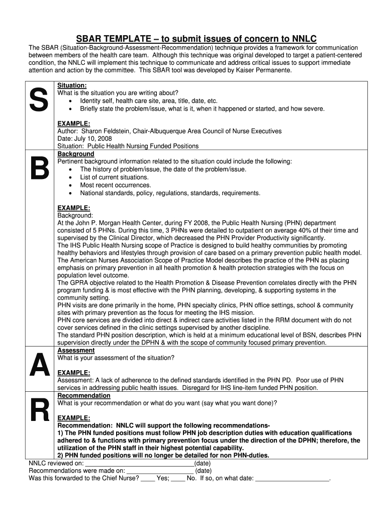 Sbar Template - Fill Online, Printable, Fillable, Blank Inside Sbar Template Word