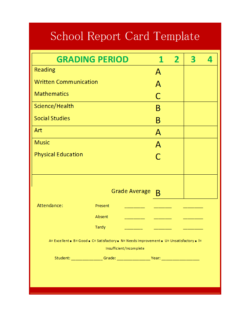 School Report Template Free – Dalep.midnightpig.co In Report Card Format Template