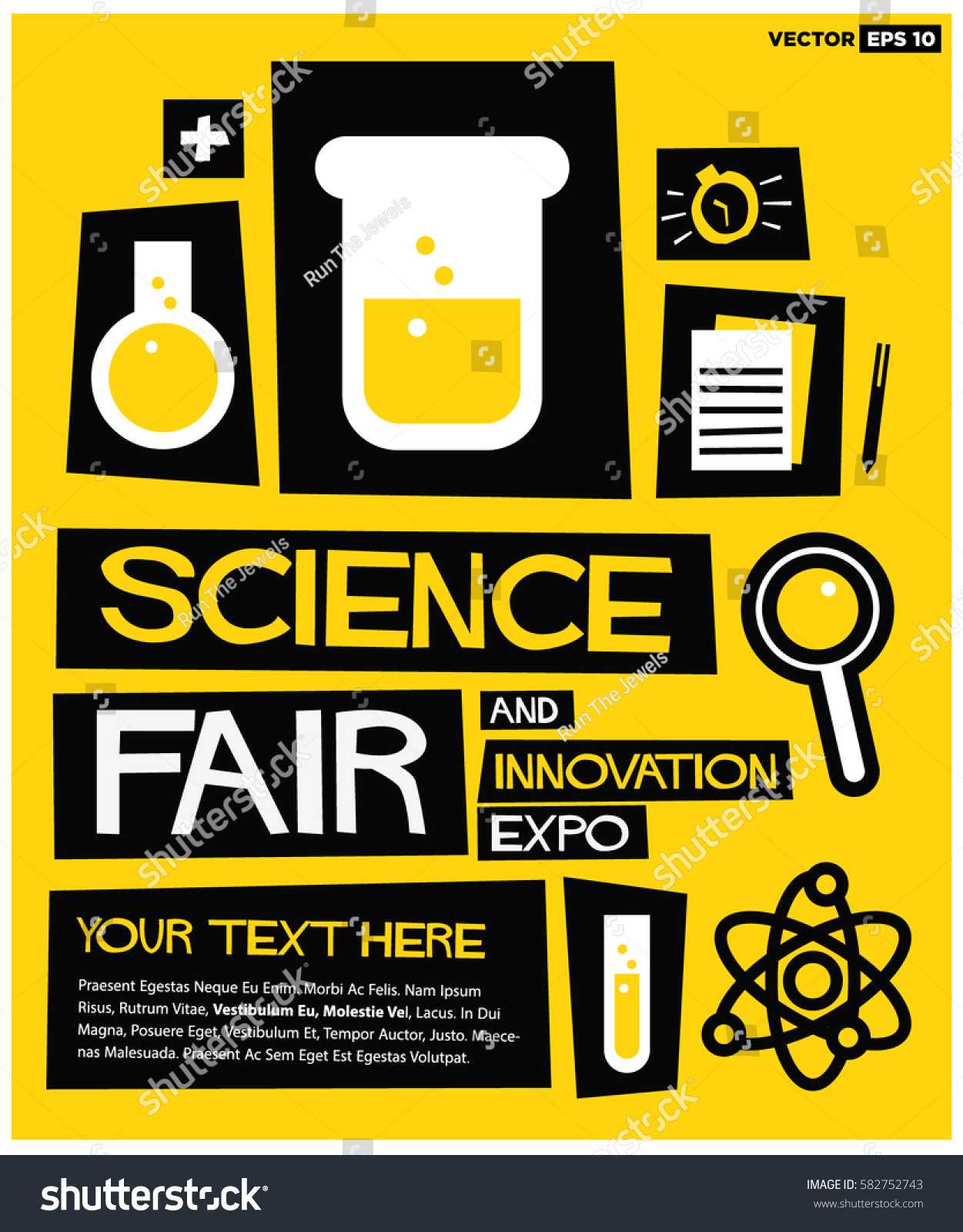 Science Fair Innovation Expo Flat Style Stock Vector Regarding Science Fair Banner Template