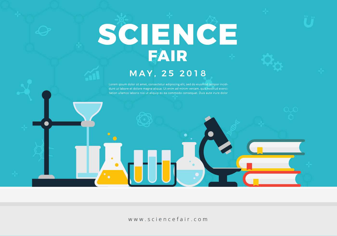 Science Fair Poster Banner – Download Free Vectors, Clipart Inside Science Fair Banner Template