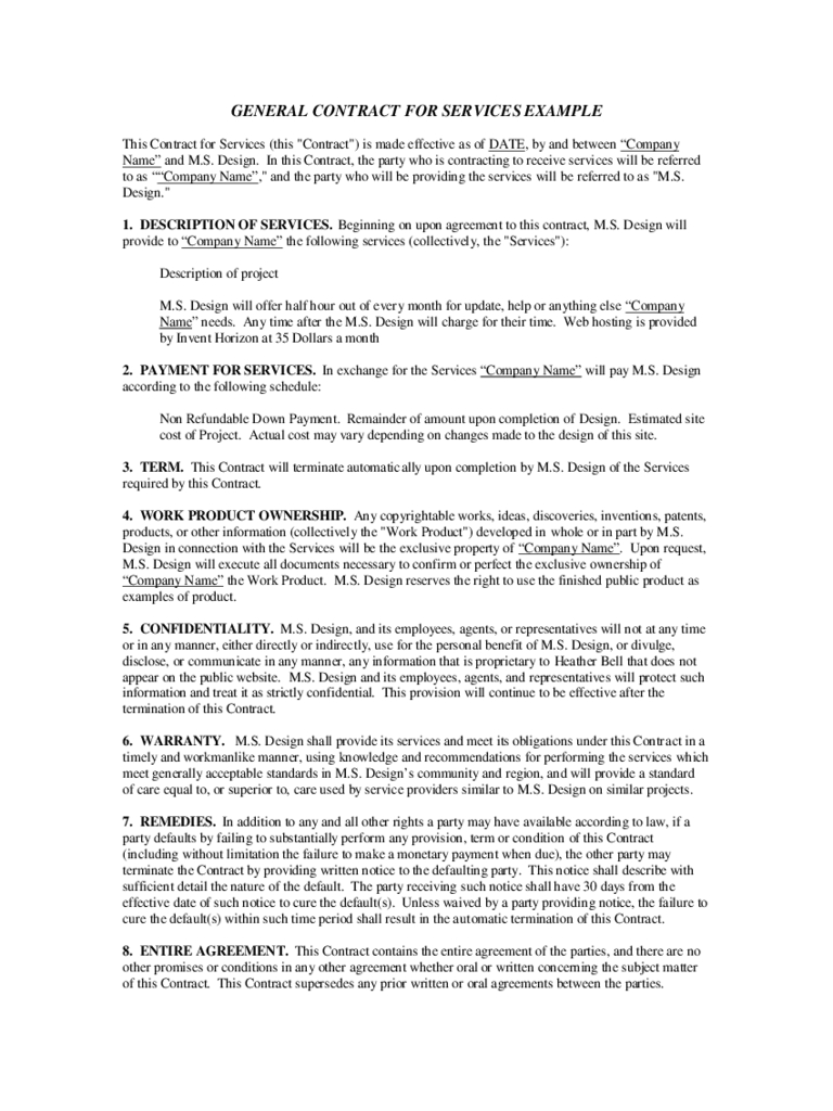 Service Contract Template – 12 Free Templates In Pdf, Word In Community Service Template Word