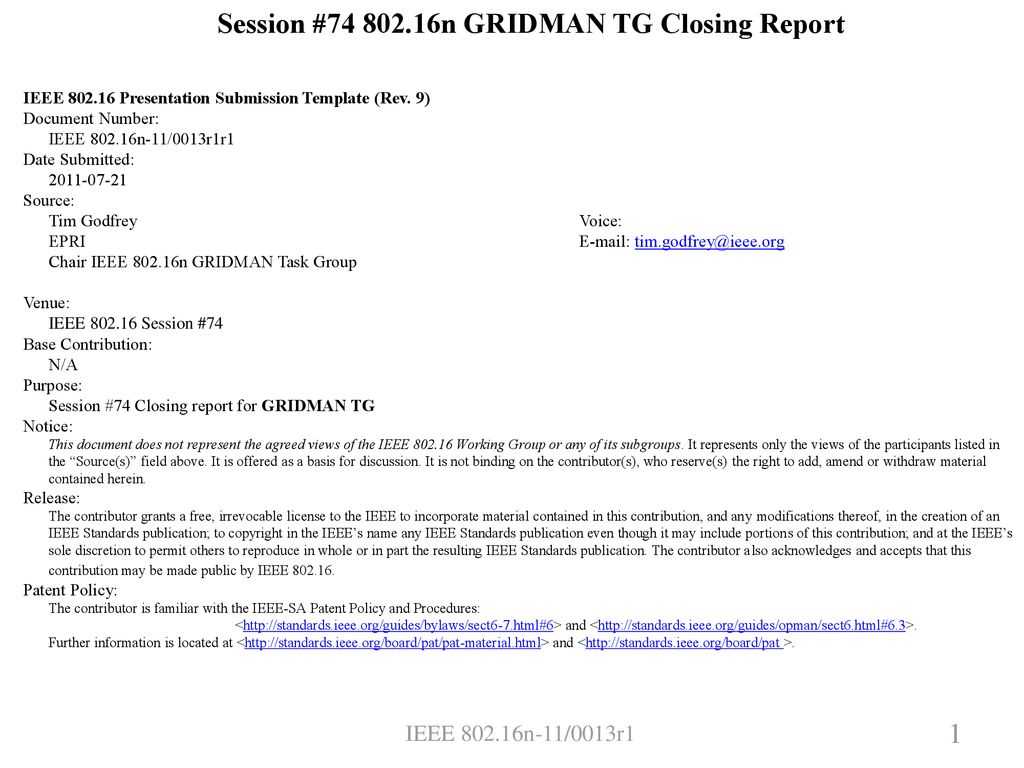 Session # N Gridman Tg Closing Report – Ppt Download Inside Rapporteur Report Template