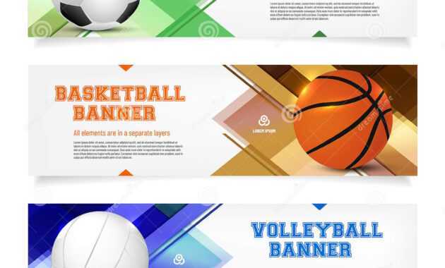 Set Of Sport Banner Templates With Ball And Sample Text with regard to Sports Banner Templates