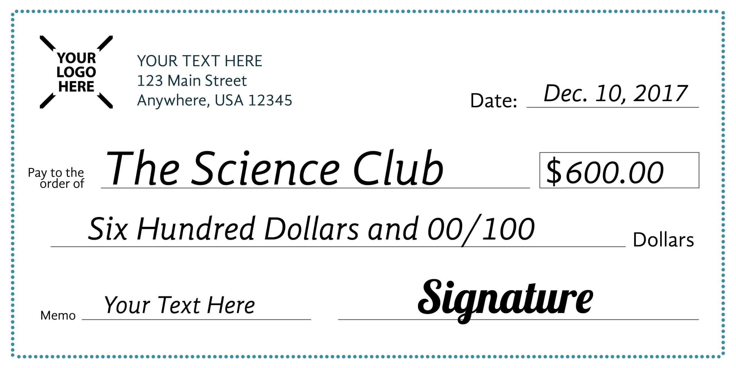 Signage 101 – Giant Check Uses And Templates | Signs Blog Within Large Blank Cheque Template