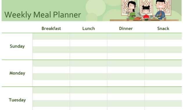 Simple Meal Planner in Weekly Meal Planner Template Word