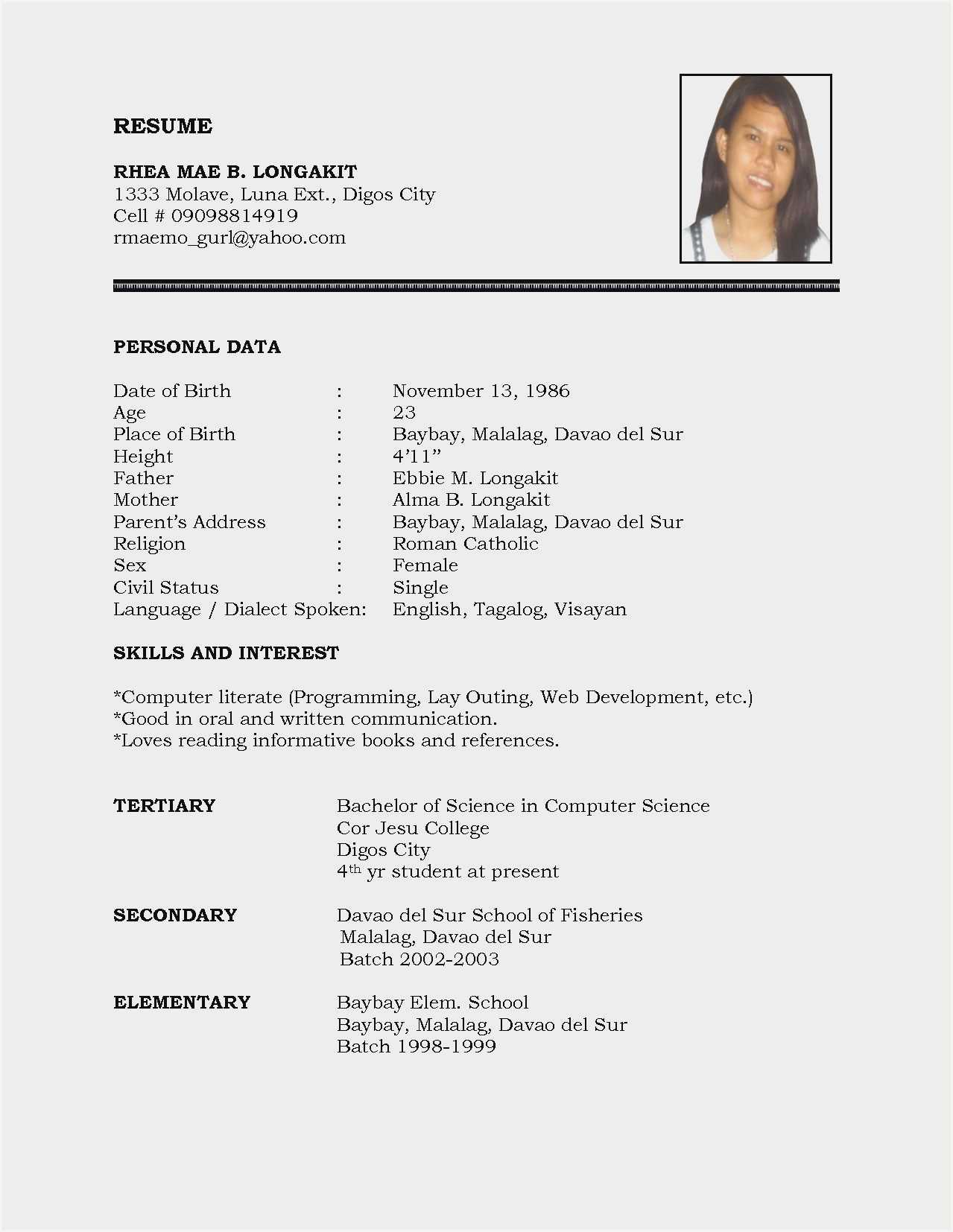 Simple Resume Format Sample Pdf – Resume : Resume Sample #12554 Throughout Simple Resume Template Microsoft Word