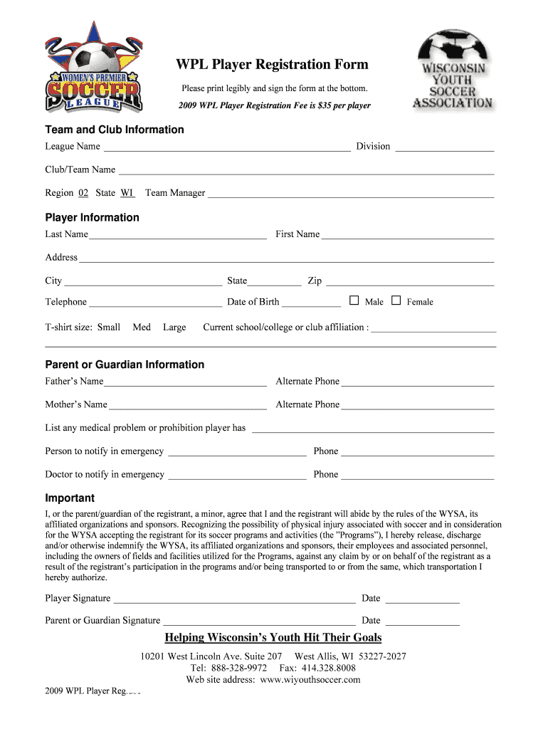 Soccer Registration Form Template – Fill Online, Printable Inside Camp Registration Form Template Word