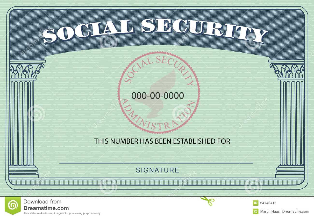 Social Security Card Stock Illustration. Illustration Of Regarding Blank Social Security Card Template Download