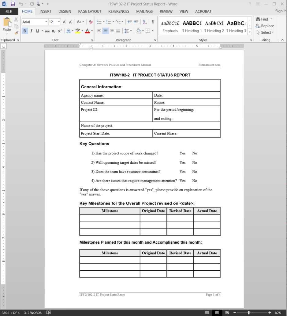 Software Development Status Report Template – Dalep For Project Daily Status Report Template