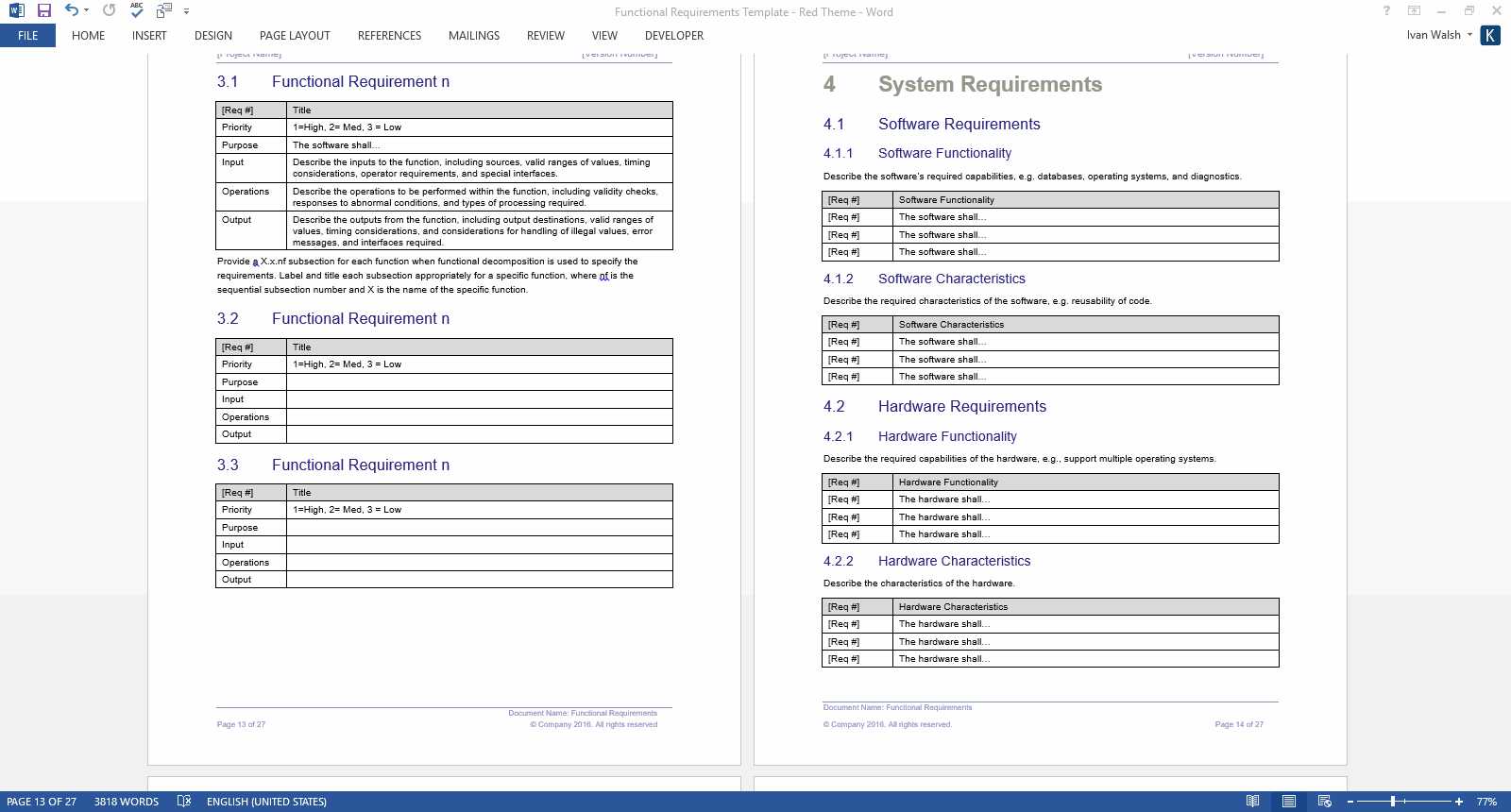 Software Requirements Document Template – Availabel Intended For Product Requirements Document Template Word