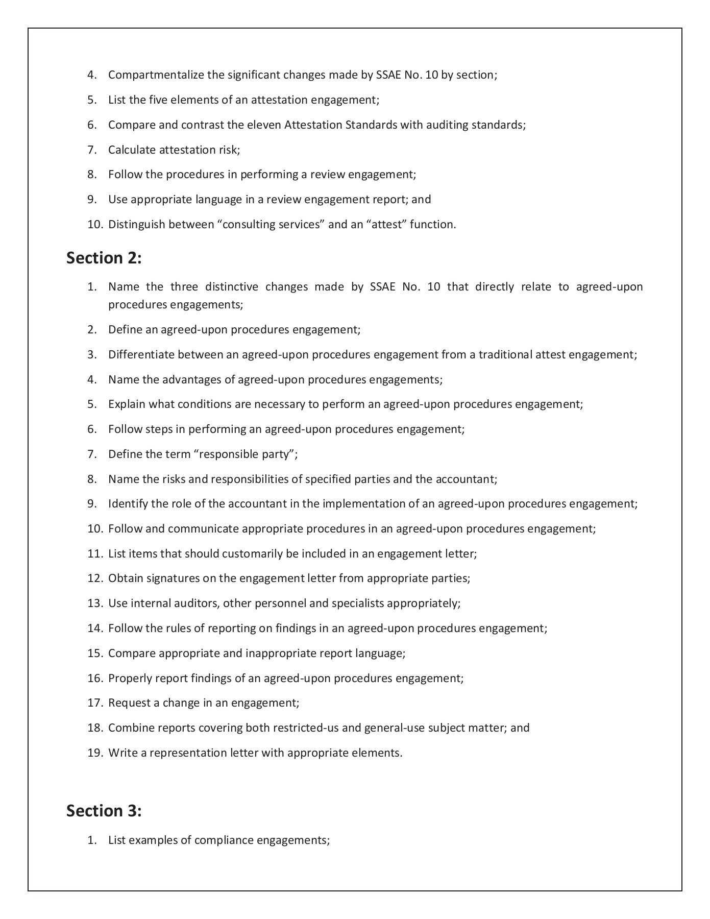 Special Engagements And Reports – Pages 1 – 4 – Text Version In Agreed Upon Procedures Report Template