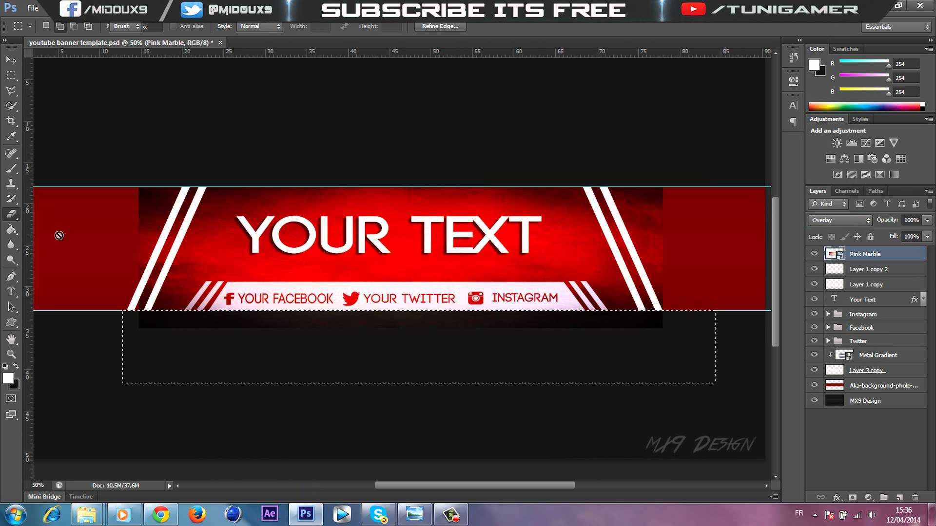 Speedart] Amazing Youtube Channel Banner Template With Yt Banner Template