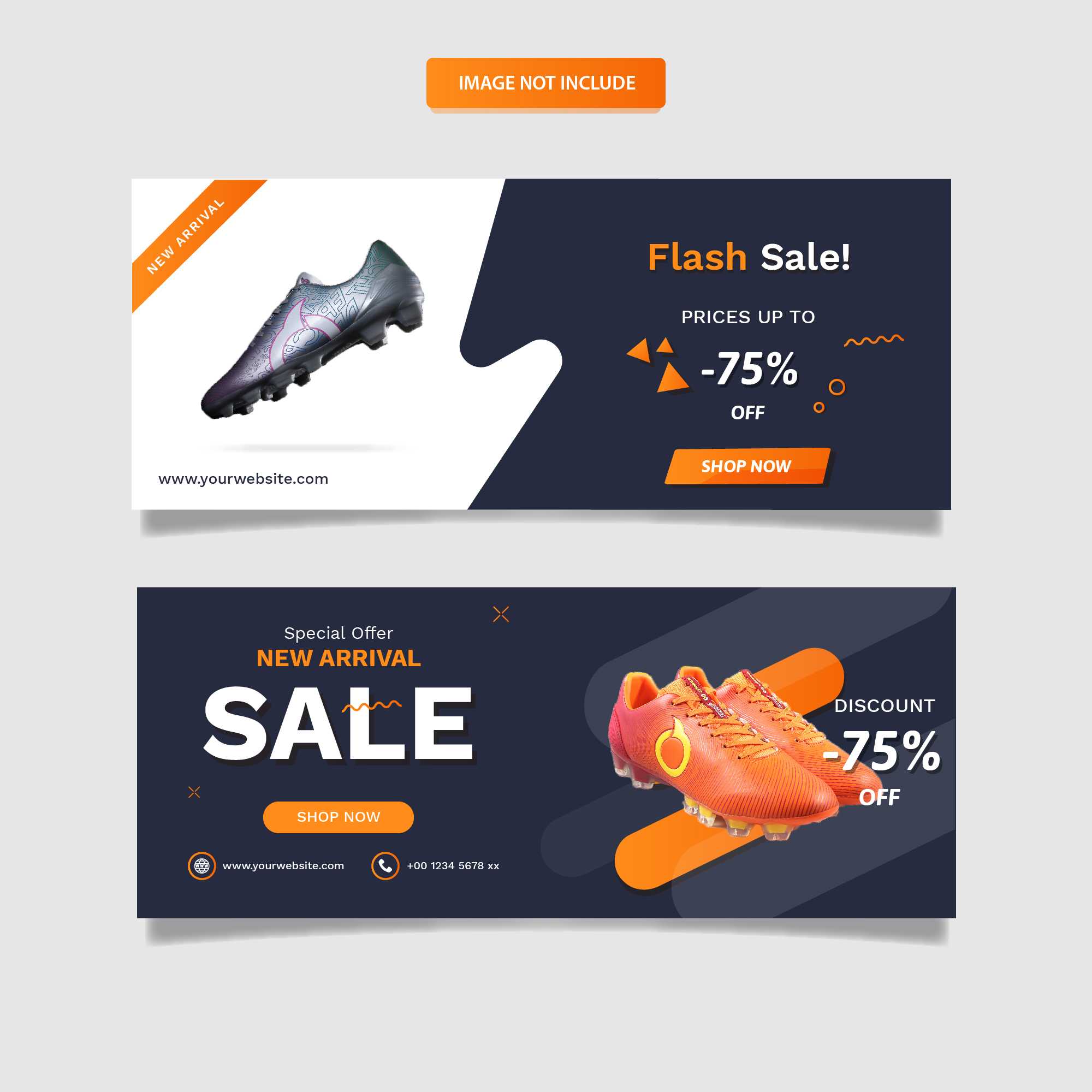 Sport Shoes Sale Banner Template Set – Download Free Vectors With Sports Banner Templates