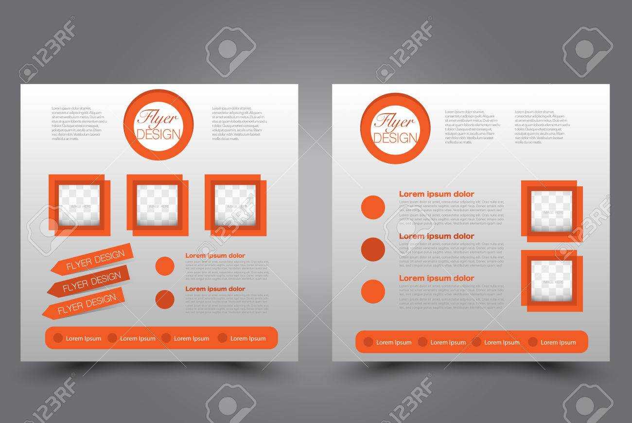 Square Flyer Template. Brochure Design. Annual Report Poster. Leaflet  Cover. For Business And Education. Vector Illustration. Orange Color. Pertaining To Noc Report Template